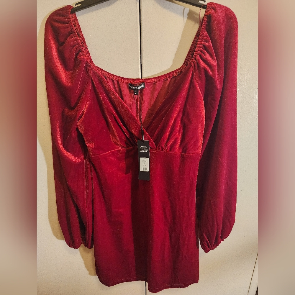 NWT Women's Red Velvet Mini Dress